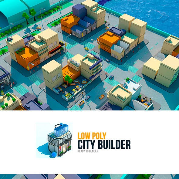 low poly city builder